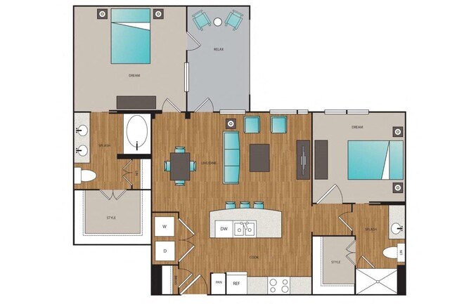 2x2 C 209 floor plan